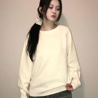 Washed Fade Banding Cuff Round Knit