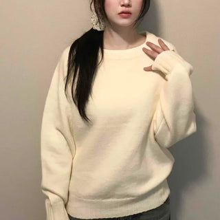 Washed Fade Banding Cuff Round Knit