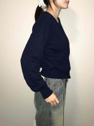 Daily Basic Round Button Crop Knit Cardigan