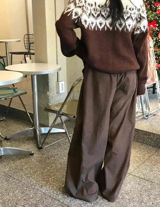 Fair Isle Jacquard Round Neck Shoulder Button Cardigan