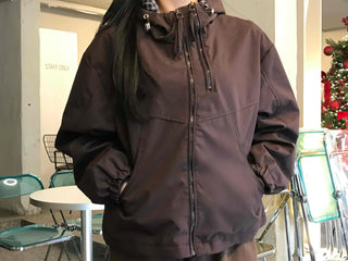 Utility Cargo Pocket Drawstring Zip-Up Jumper
