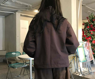Utility Cargo Pocket Drawstring Zip-Up Jumper