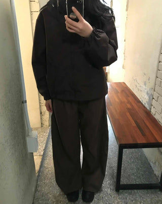 Utility Cargo Pocket Drawstring Zip-Up Jumper