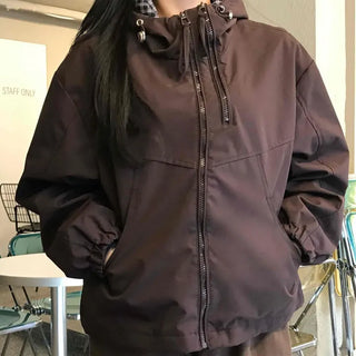 Utility Cargo Pocket Drawstring Zip-Up Jumper