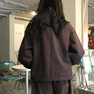 Utility Cargo Pocket Drawstring Zip-Up Jumper