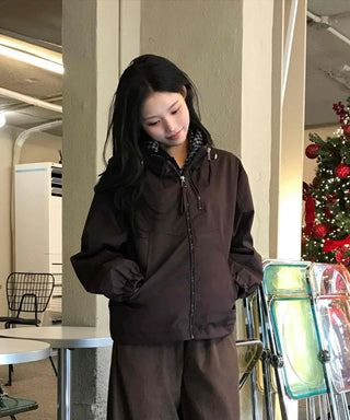 Utility Cargo Pocket Drawstring Zip-Up Jumper