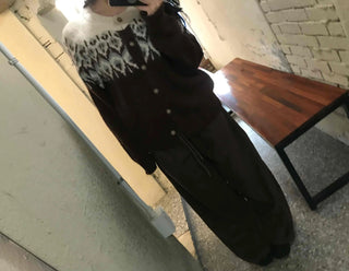 Loose Fit Elastic Waist Semi-Wide Jogger Pants