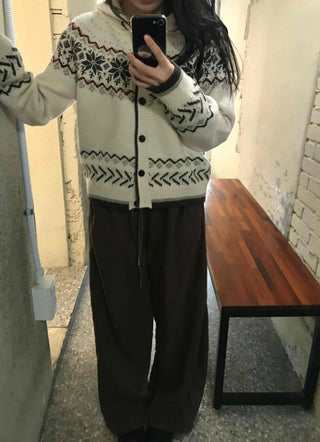 Loose Fit Elastic Waist Semi-Wide Jogger Pants
