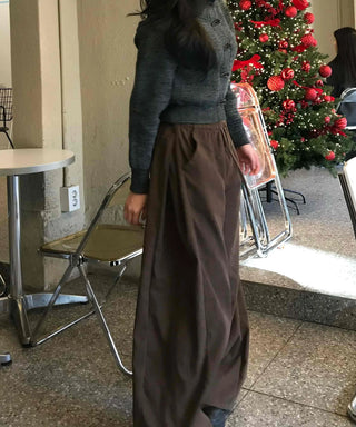 Loose Fit Elastic Waist Semi-Wide Jogger Pants