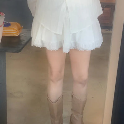 Orange Angel Strap Pintuck See-through Blouse