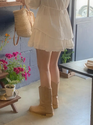 Orange Angel Strap Pintuck See-through Blouse