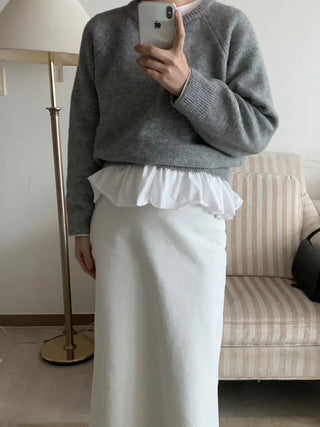 Slier cotton maxi long skirt