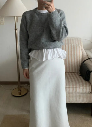 Slier cotton maxi long skirt