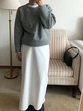 Slier cotton maxi long skirt