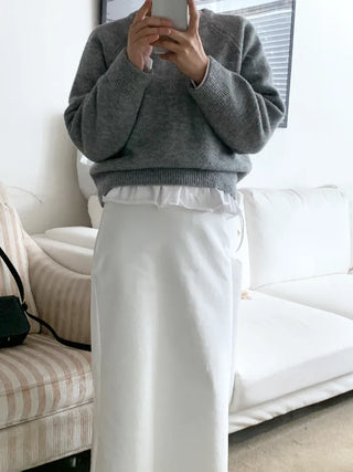 Slier cotton maxi long skirt