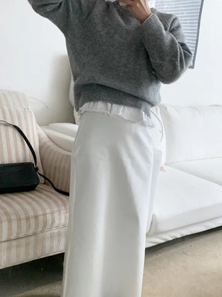 Slier cotton maxi long skirt