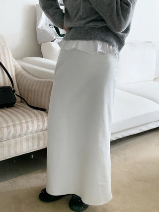 Slier cotton maxi long skirt
