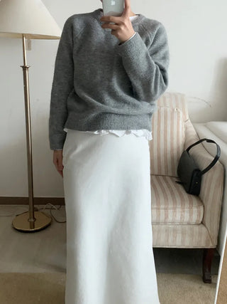 Slier cotton maxi long skirt