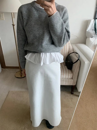 Slier cotton maxi long skirt