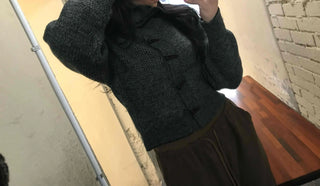 Daily Loose Fit Puff Sleeve Duffle Button Cardigan