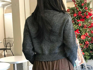 Daily Loose Fit Puff Sleeve Duffle Button Cardigan