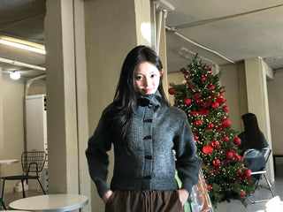 Daily Loose Fit Puff Sleeve Duffle Button Cardigan