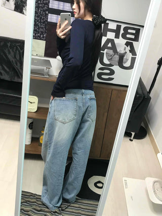 Modern Short Collar Slim Fit Long Sleeve T-shirt