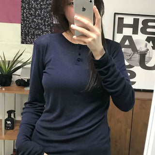 Modern Short Collar Slim Fit Long Sleeve T-shirt