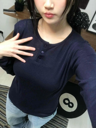 Modern Short Collar Slim Fit Long Sleeve T-shirt