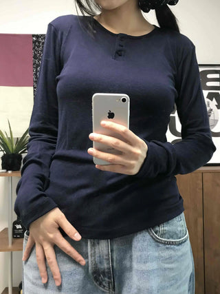 Modern Short Collar Slim Fit Long Sleeve T-shirt