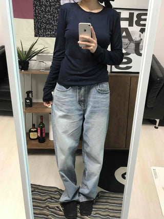 Modern Short Collar Slim Fit Long Sleeve T-shirt