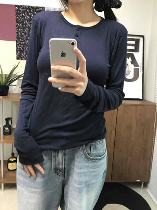 Modern Short Collar Slim Fit Long Sleeve T-shirt