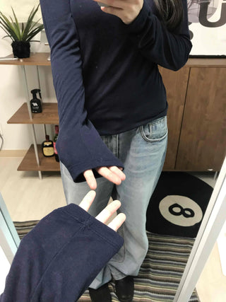 Modern Short Collar Slim Fit Long Sleeve T-shirt
