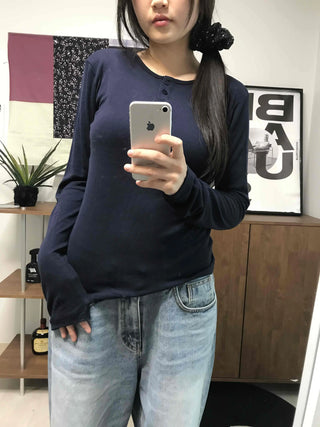Modern Short Collar Slim Fit Long Sleeve T-shirt