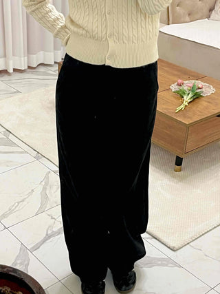 Velvet Touch Semi-Balloon Flare Brushed Long Pants