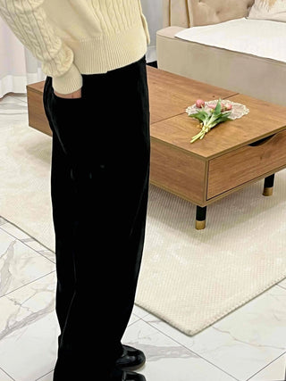 Velvet Touch Semi-Balloon Flare Brushed Long Pants