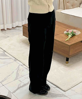 Velvet Touch Semi-Balloon Flare Brushed Long Pants