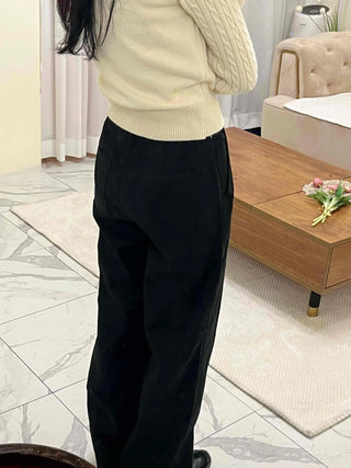 Velvet Touch Semi-Balloon Flare Brushed Long Pants