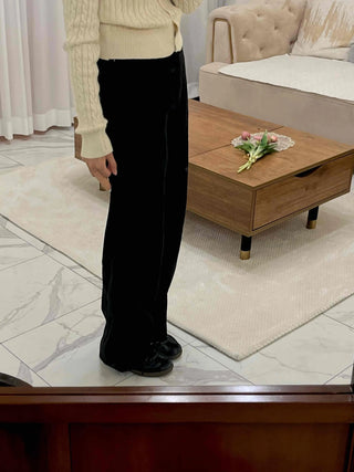 Velvet Touch Semi-Balloon Flare Brushed Long Pants
