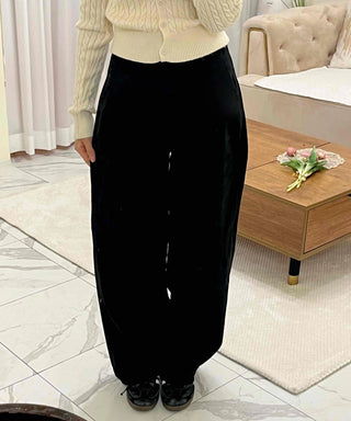 Velvet Touch Semi-Balloon Flare Brushed Long Pants
