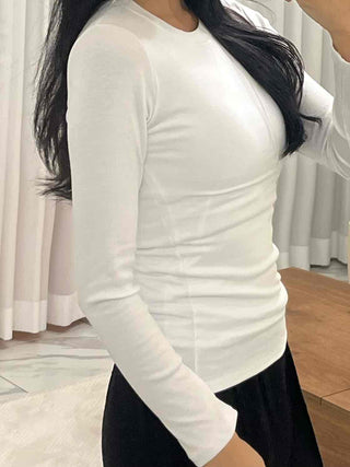 Daily Slim Fit Round Neck Long Sleeve T-shirt