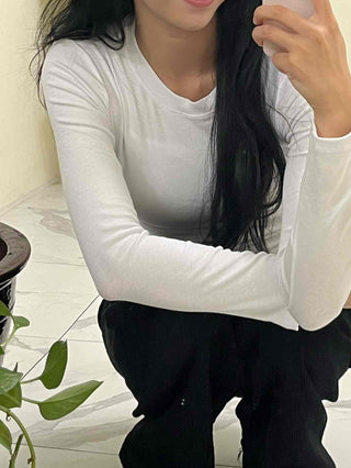 Daily Slim Fit Round Neck Long Sleeve T-shirt