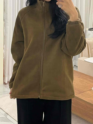 Oversized Minimal Shearling Zip-Up Fleece