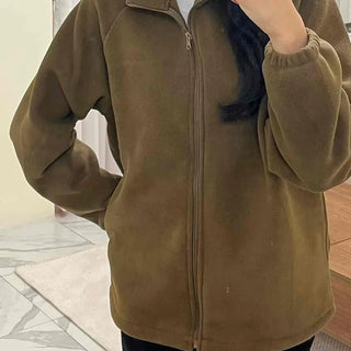 Oversized Minimal Shearling Zip-Up Fleece