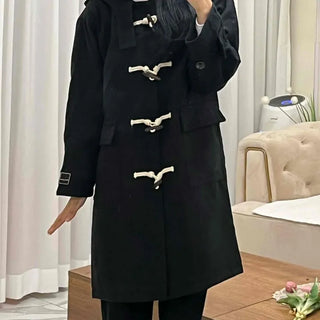 Classic Wood Toggle Hooded Duffle Coat