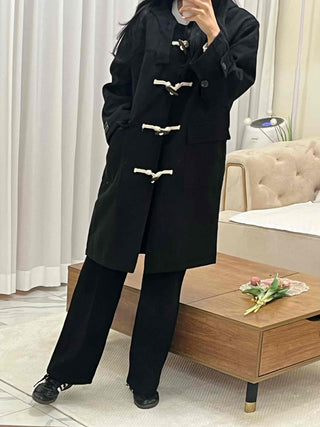 Classic Wood Toggle Hooded Duffle Coat