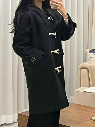 Classic Wood Toggle Hooded Duffle Coat