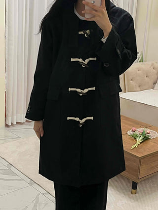 Classic Wood Toggle Hooded Duffle Coat