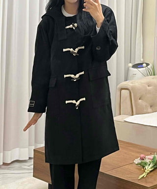 Classic Wood Toggle Hooded Duffle Coat