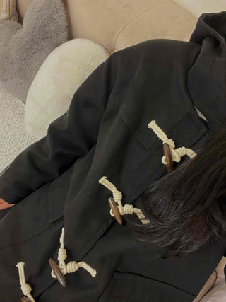 Classic Wood Toggle Hooded Duffle Coat